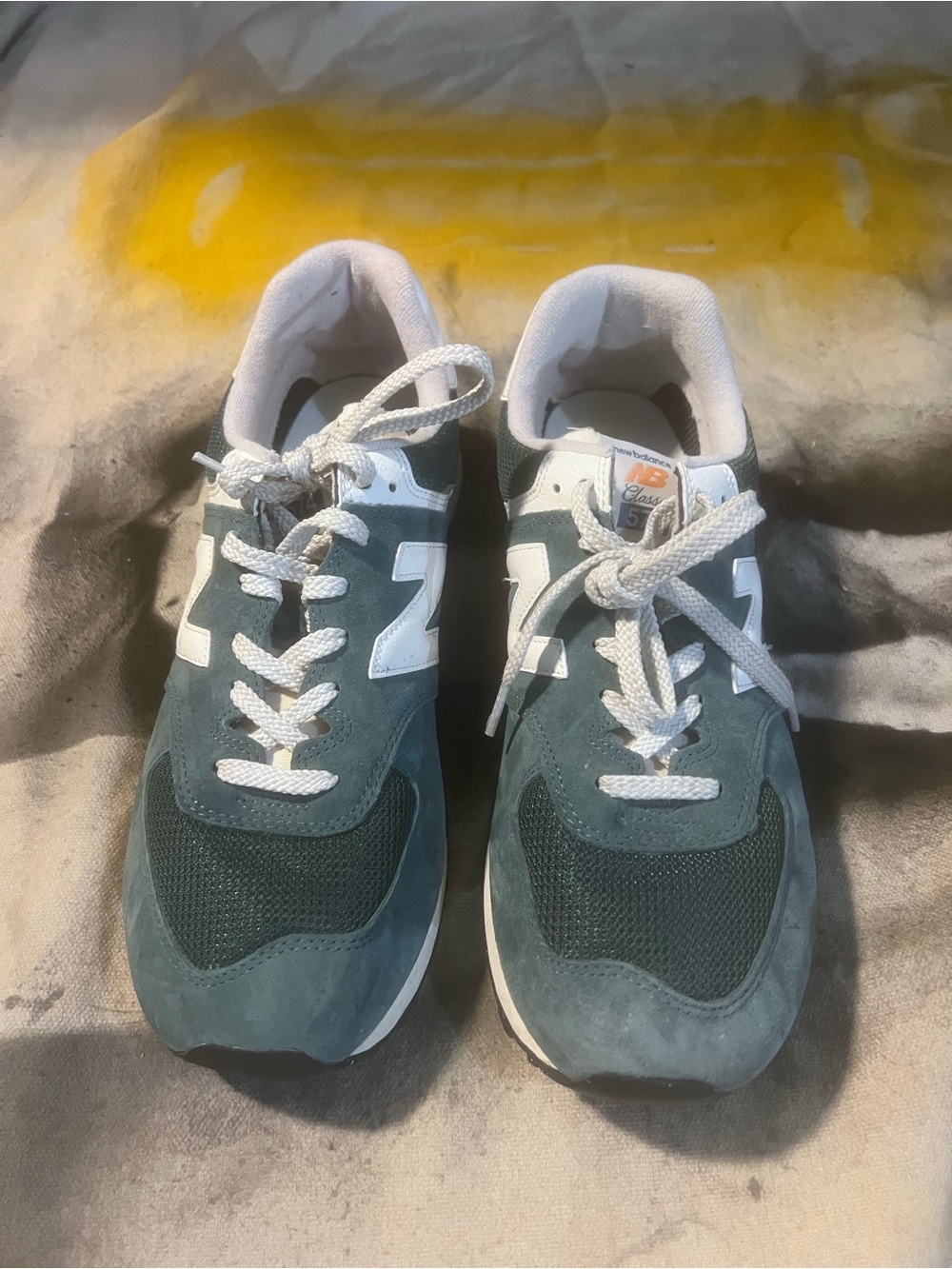 New Balance Men’s Teal and White 574 Retro Sneaker